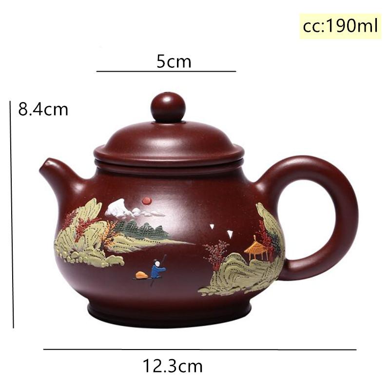 

Исинский бутик, чайный горшок, окрашенный грязью, пейзаж, фиолетовая глина, чайник, необработанная руда, красивый чайник, китайская чайная церемония, индивидуальный заказ, 190 мл 190ml