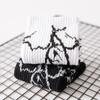 Harajuku Hip-Hop Street Sports Skate Socks Tie Dye Lightning Designer Happy White Socks Women