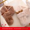 Women's Winter Reindeer Plush Snood Scarf, Faux Rex Rabbit Fur, Christmas and New Year Gift