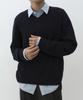 MUSINSA STANDARD [Victoria Wool] Minimal Ribbed V-Neck Knit [Navy]
