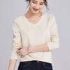 White Women's Long-sleeved Bottoming Shirt Spring and Autumn New Shirt with T-shirt Mercerized Cotton Stunning Top