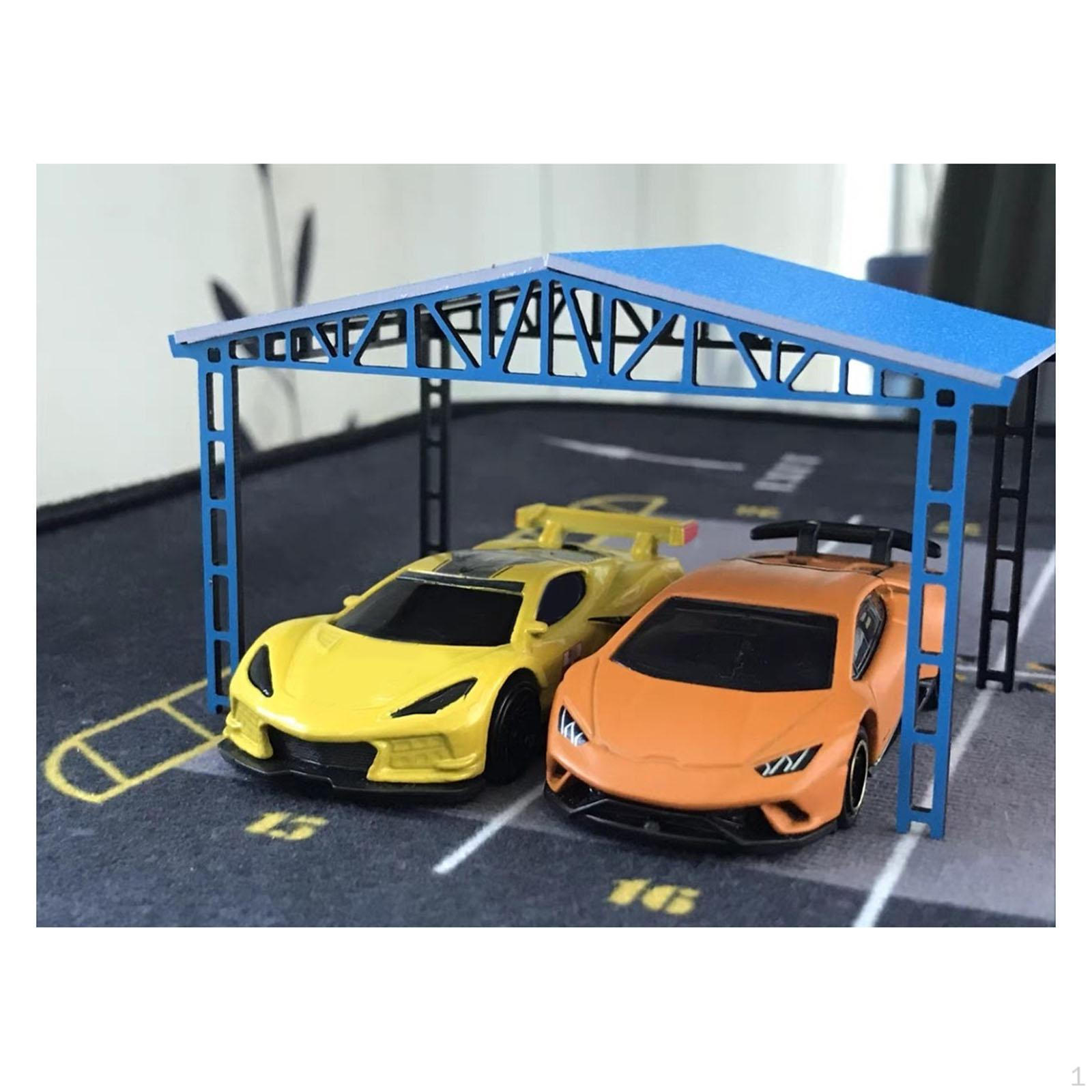

Miniature Carport Model Photo Prop 1:64 1:87 Mini Layout Decoration Multifunctional for Toy Car