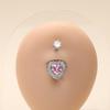 Fashion Zircon Belly Button Rings Stainless Steel Heart Navel Piercing Barbell Shiny Crystal Belly Rings For Women Body Jewelry