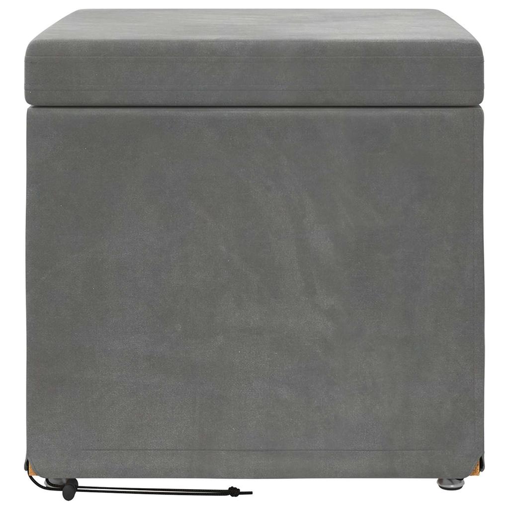 Stool Dark Grey 41 X 41 X 40 Cm Velvet and Engineered Wood