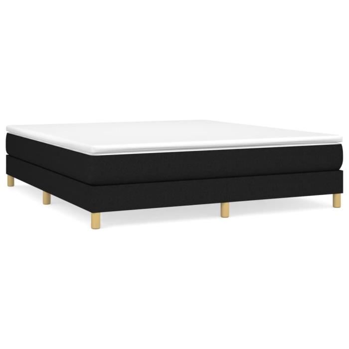 VidaXL Lit à sommier tapissier avec matelas Noir 160x200 cm Tissu - Modèle 3144185