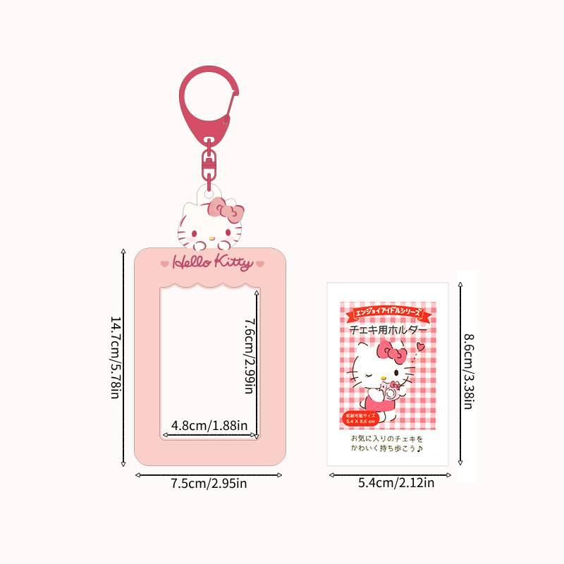 Cute Pvc Cartoon Keychain Holder With Photo Slot And Coin Pocket