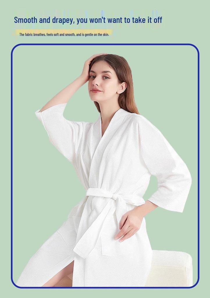 Verdicker Einweg-Bademantel für Herren & Damen: Reisefreundlicher, nicht waschbarer Handtuch-Bademantel im Hotelstil