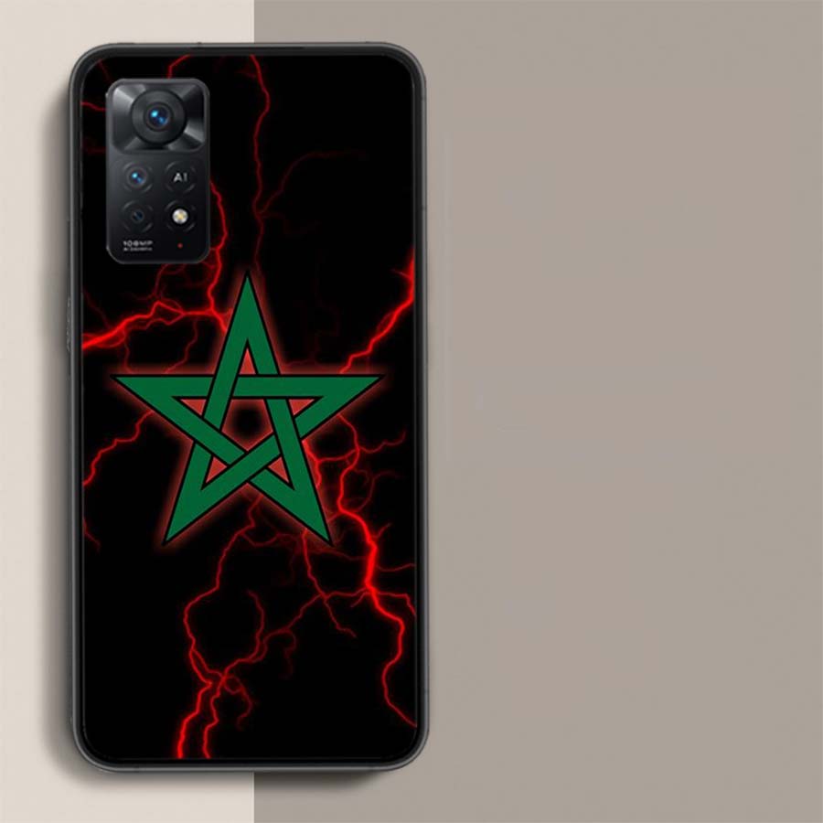 Morocco Flag Soccer Phone Case For Redmi Note 14+ 13 Pro Plus 14C 13C 12C 12 10A 10C 10 9 8 9A 9C 9T 8A 7 Pro Xiaomi Capa Cover