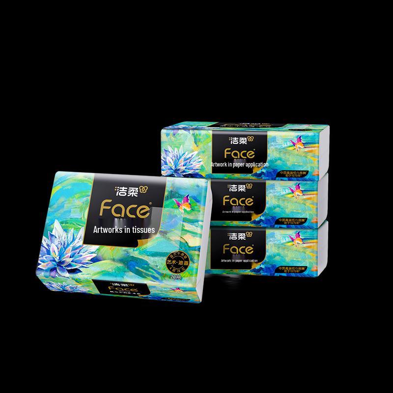 Jierou Art Oil Painting Wet-Strength Facial Tissues