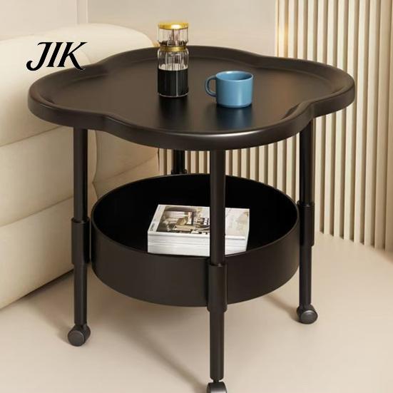 Bedside Coffee Table 2-Tier Flower Shaped Side with Open Storage Shelf Multifunctional Multi-functional Nightstands Living Room Bedroom Office