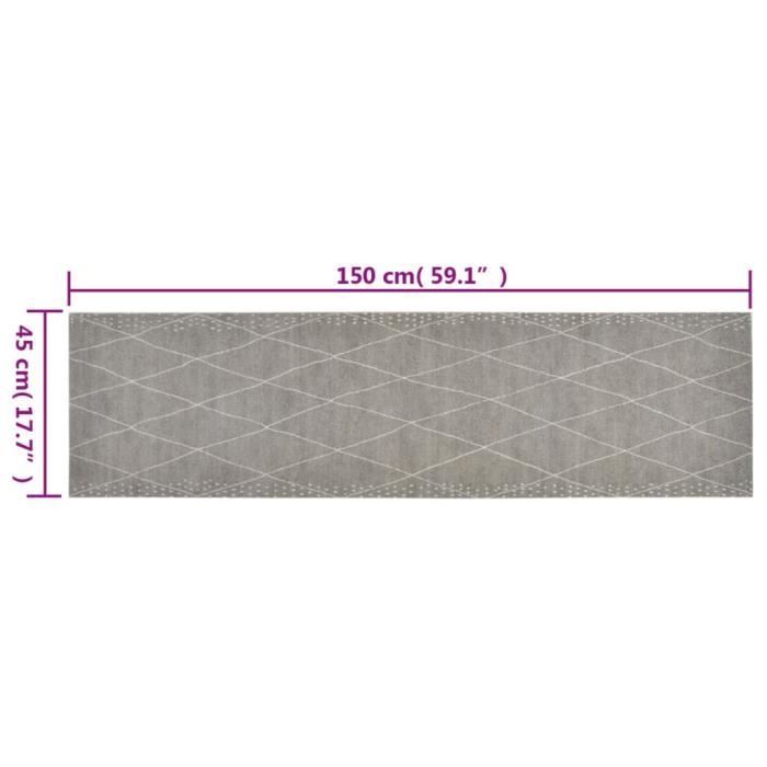 VidaXL Tapis de cuisine lavable impression losange 45x150 cm velours 136564
