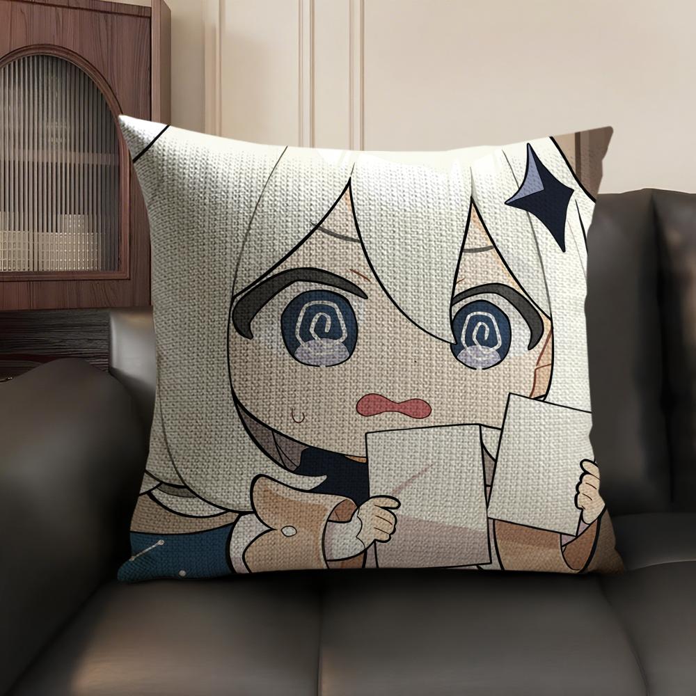 Paimon Cute Cute Genshin Impact Cushion Cover Natural Linen Organic Fabric DoubleSided Printing Sofa Home Decor Pillow Case