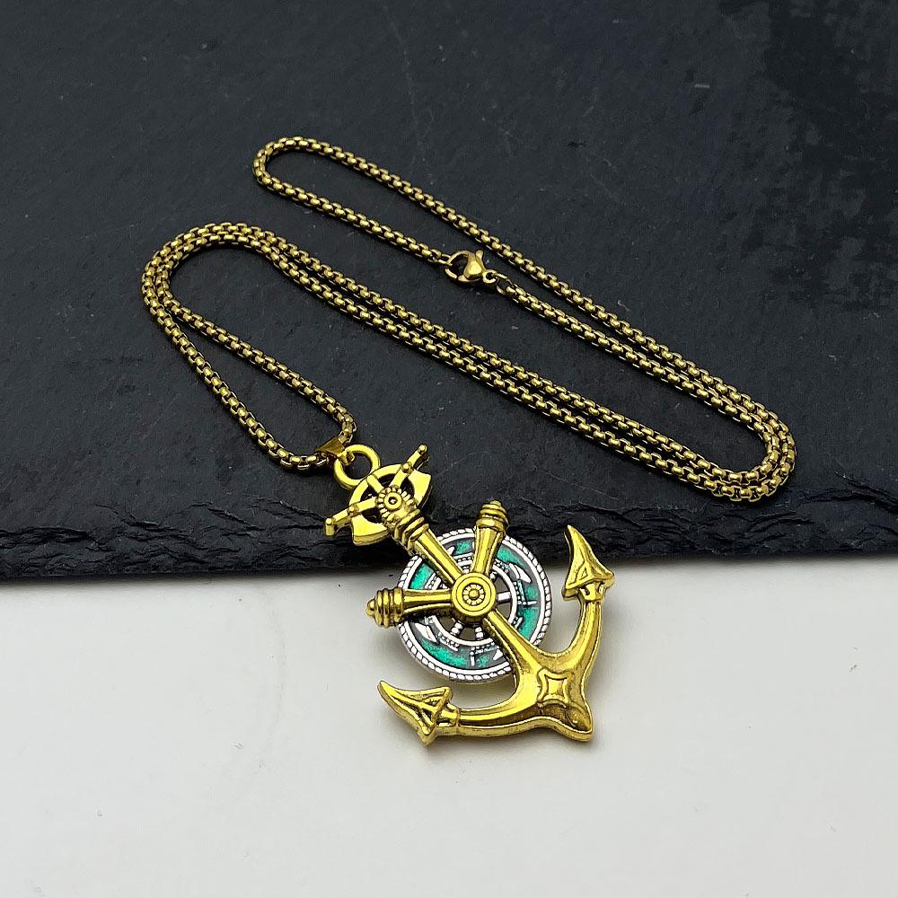Retro European & American Hip Hop Anchor Necklace - Men's Sweater Chain, Medieval Style Accessories