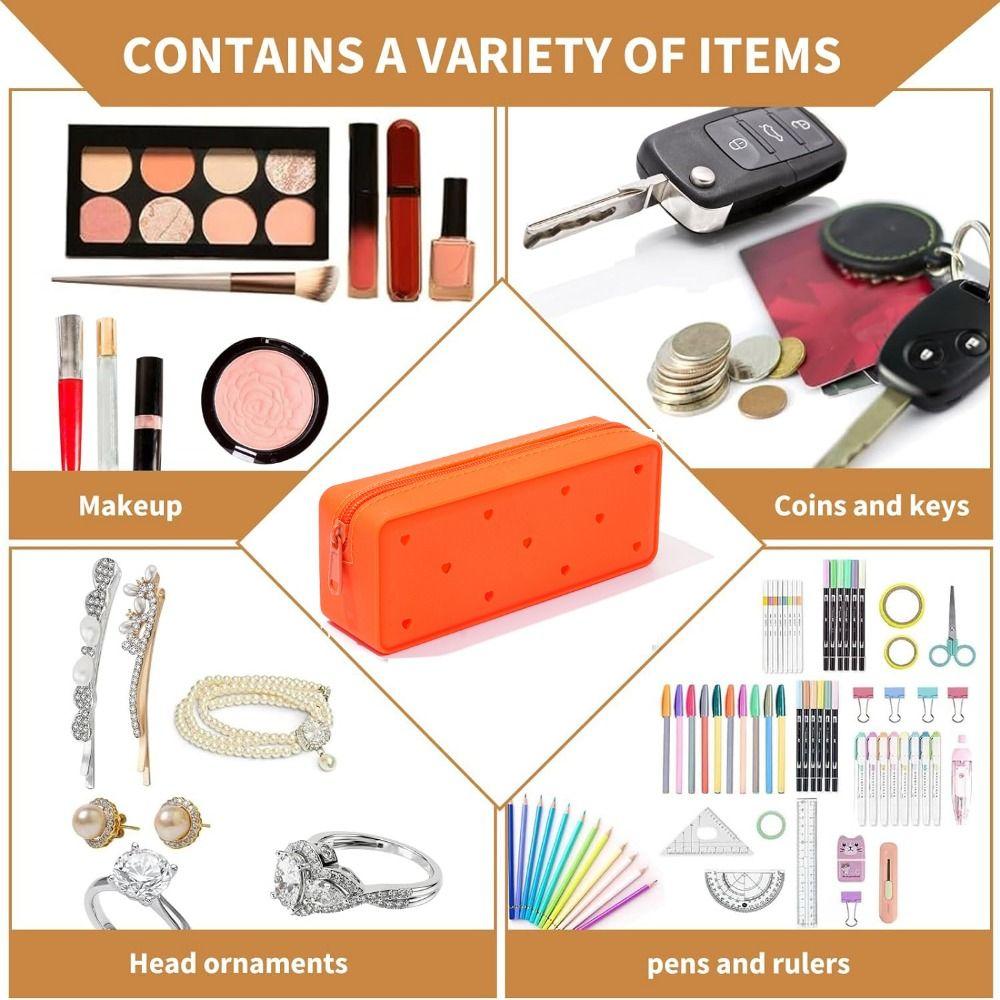 Waterproof Silicone Pencil Case Breathable Stationery Storage Bag Soft Pencil Pouch Travel