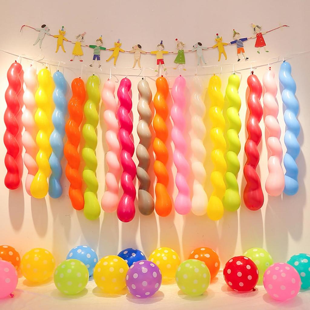 Formemory Twist Balloons 100 Pieces Multi-Color Helium Gas Air Inflatable Balloons Art Decoration for Parties Weddings Festivals and Events