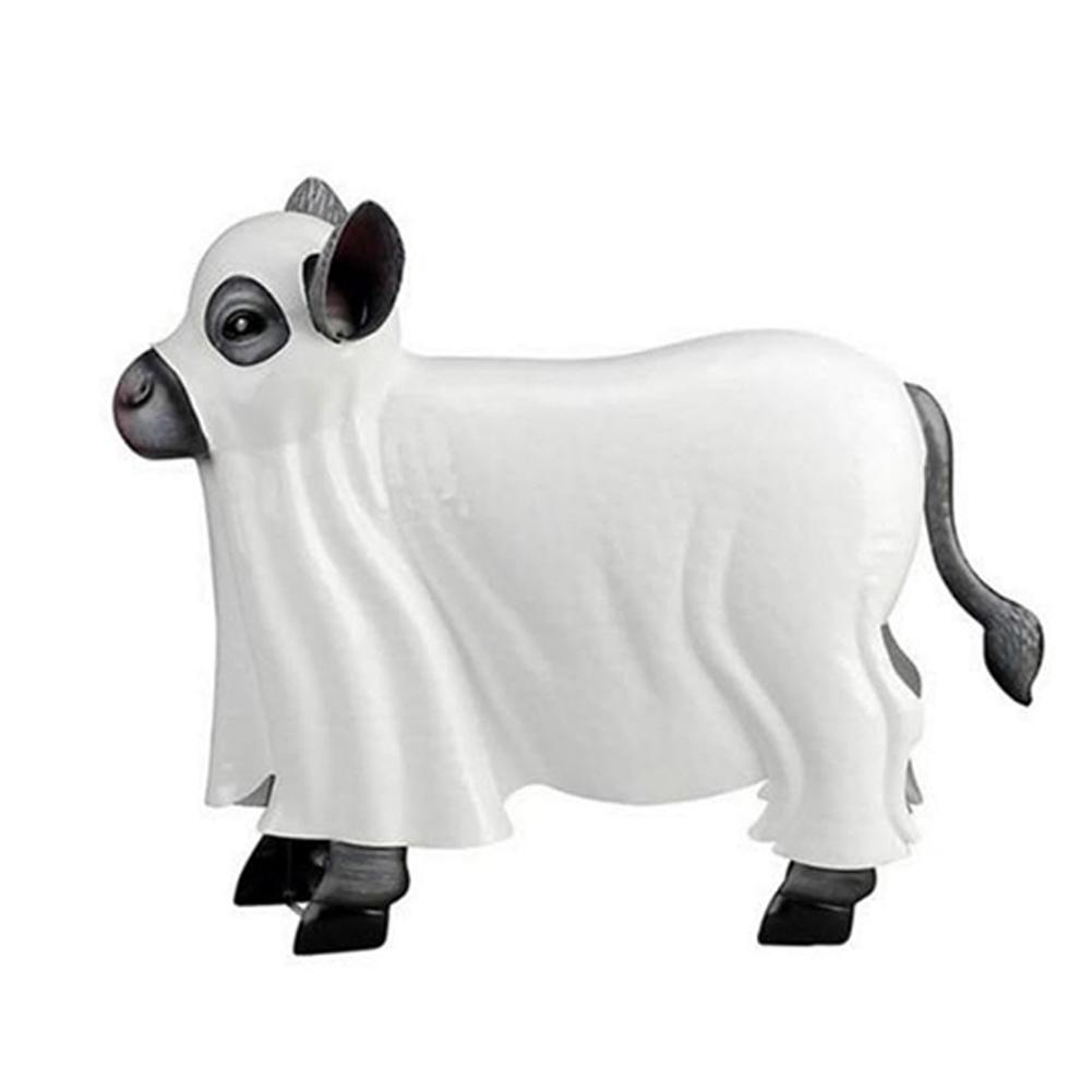 Halloween Strašidelná Figurka Ducha Krávy Pryskyřice Stolní Model Ducha Telátka Ručně Vyráběné Hororové Rekvizity Ducha Krávy pro Vnitřní Venkovní Zahradu