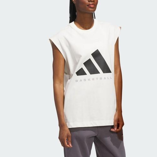 adidas sports simple and comfortable sleeveless loose tank top, unisex, white