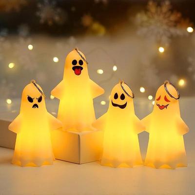 Dekoracje Halloween Dziecięca Przenośna Urocza Lampka Nocna w Kształcie Ducha na Cukierek albo Psikus Lampion Dyniowy Ozdoba Duch Wisiorek