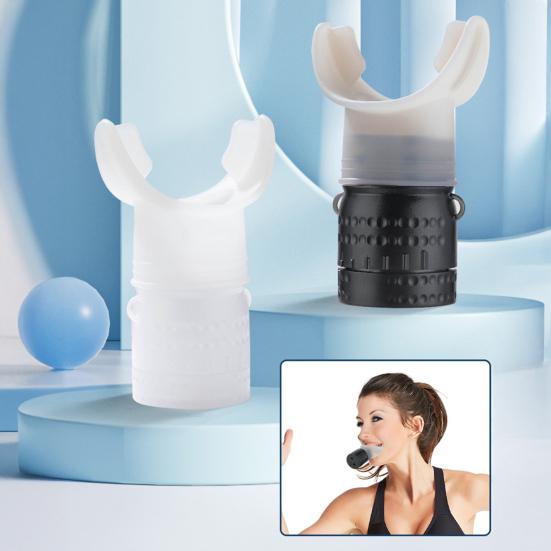 Portable Breathing Trainer with Lanyard Adjustable Resistance Men Women Oral Muscles