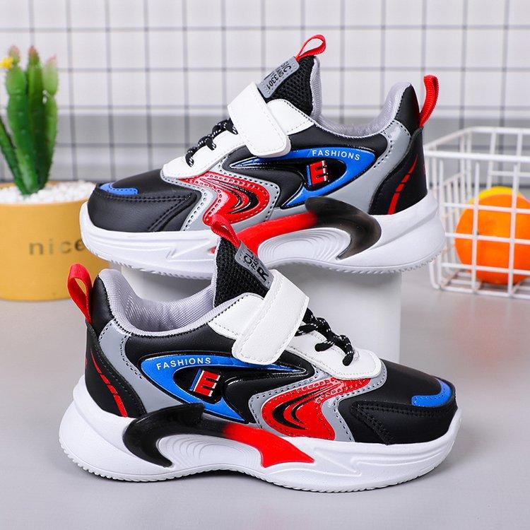 Children's shoes, new autumn and winter models, boys' leather sports shoes, solid soft-soled running shoes for young children