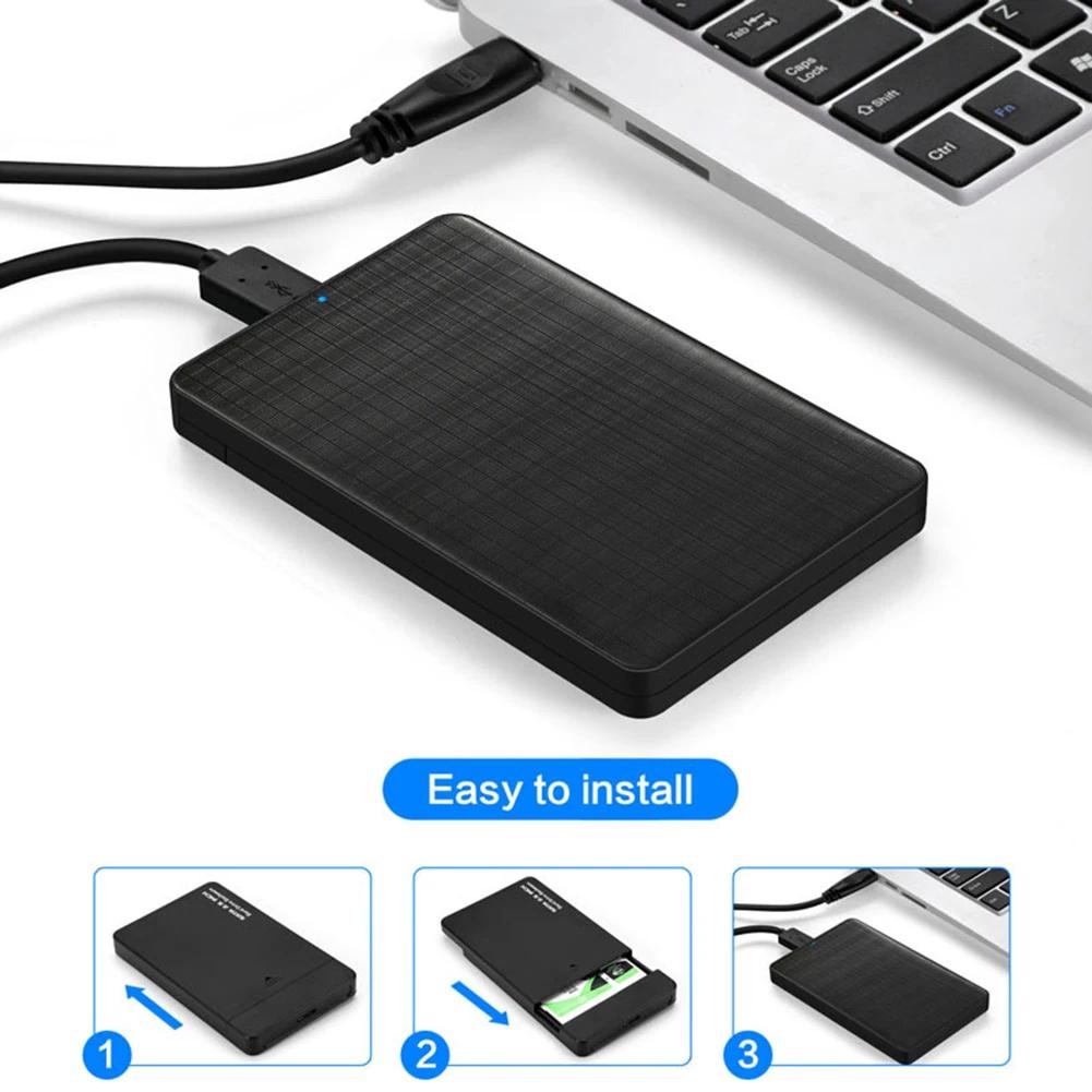 HDD Enclosure Support 6TB External Hard Drive Case High Speed External Hard Drive Enclosure for 2.5inch SATA 1 2 3 Smart Sleep