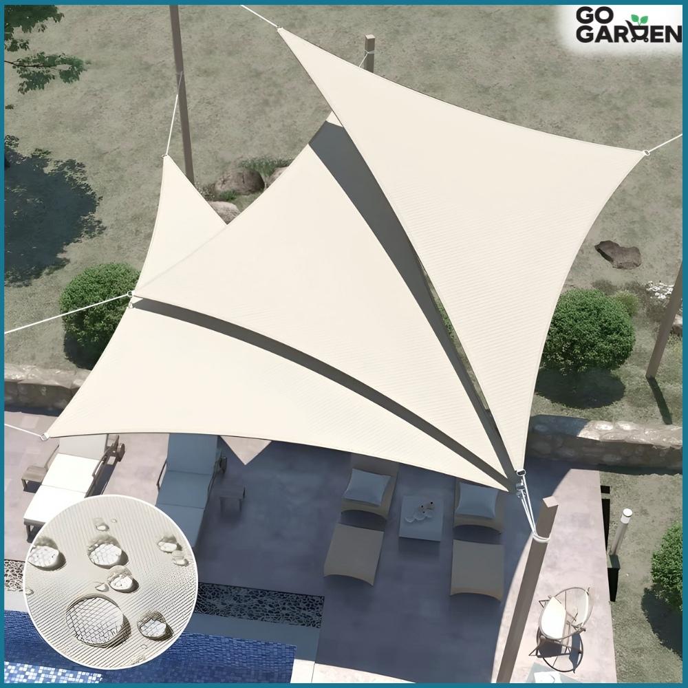 Shade sail sunshade white canopy awning garden 5x5x7m