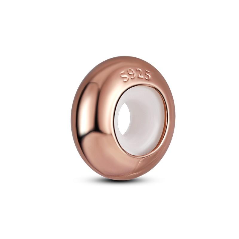 Plata Charms Spacer Beads Copper Fit Drop Bracelet Diy Wheel Stopper Beads With Silicon For Diy Jewelry Making