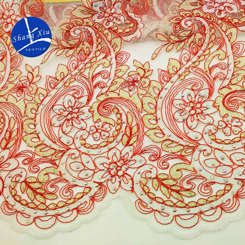 Milk silk composite silk bone thread embroidery fabric, water-soluble lace full width, heavy industry colorful car bone mesh bottom embroidery cloth