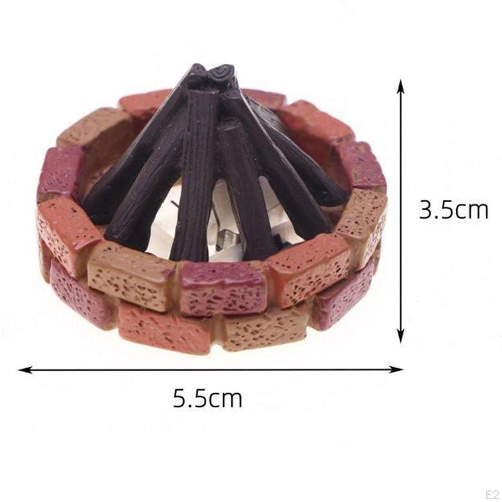 Miniature Campfire Ornament,LED Model Realistic,Simulation for Photo Props Micro Landscape