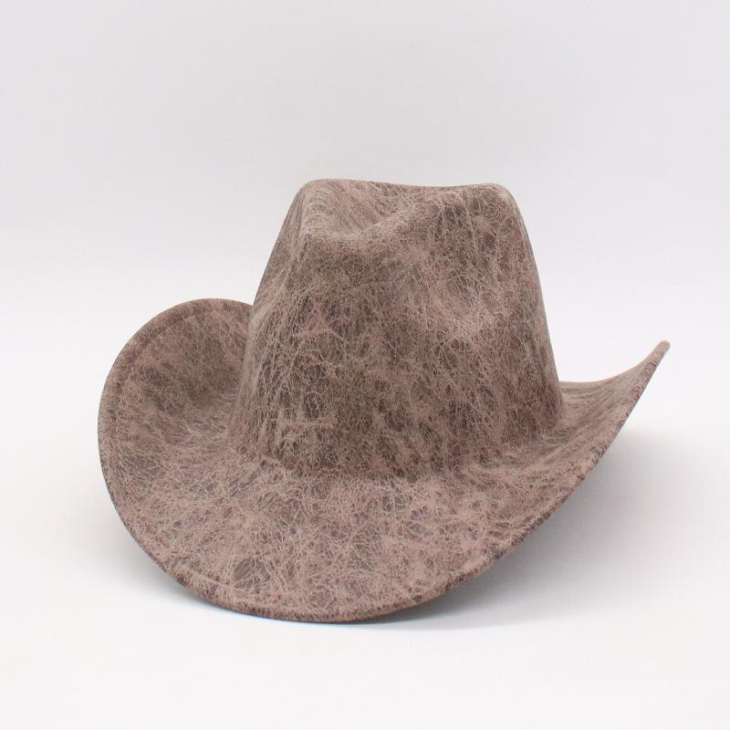 Spring And Autumn Crack Gentleman'S Hat Vintage Western Cowboy Top Hat Jazz Hat