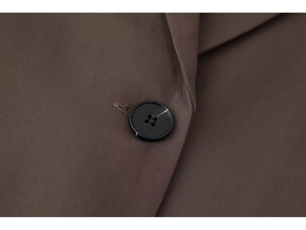 Spring 2025 Women's European & American Belted Suit Jacket + Straight-leg Pants Set