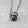 Stainless Steel Dumbbell Pendant Necklace Black Gun Plated Personality Men's Neck Accessories Jewelry Fitness Male Necklace Gift