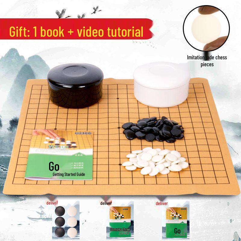 Large Frosted Chessboard - Eye-Friendly Imitation Jade Design, Drop-Resistant for Students, Ideal for Chess, Go, and Gomoku.