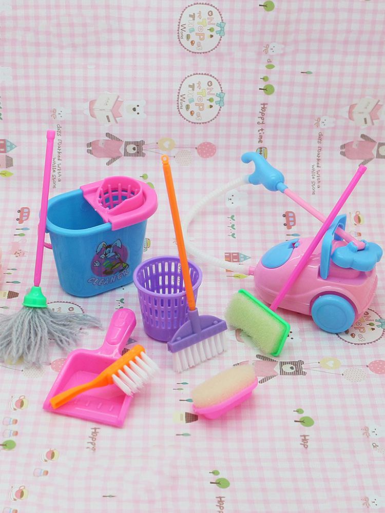 9ks Dětský Dětský Čisticí Zametací Hrací Set Mop Smeták Kartáč na lopatku Dětská hračka