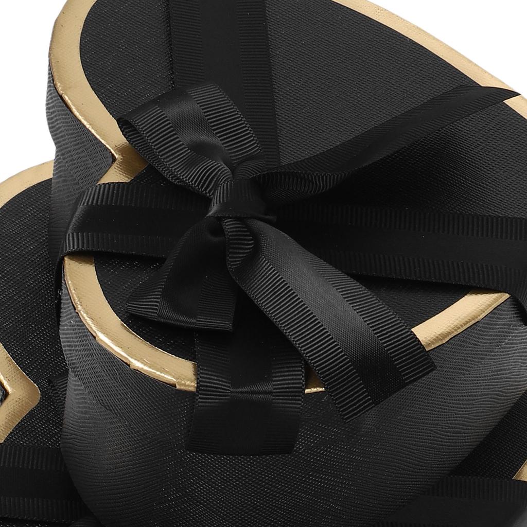 1Set Heart Shaped Gift Box Elegant Cardboard Box for Valentines Birthday Wedding Party Favor Treat Packaging Black