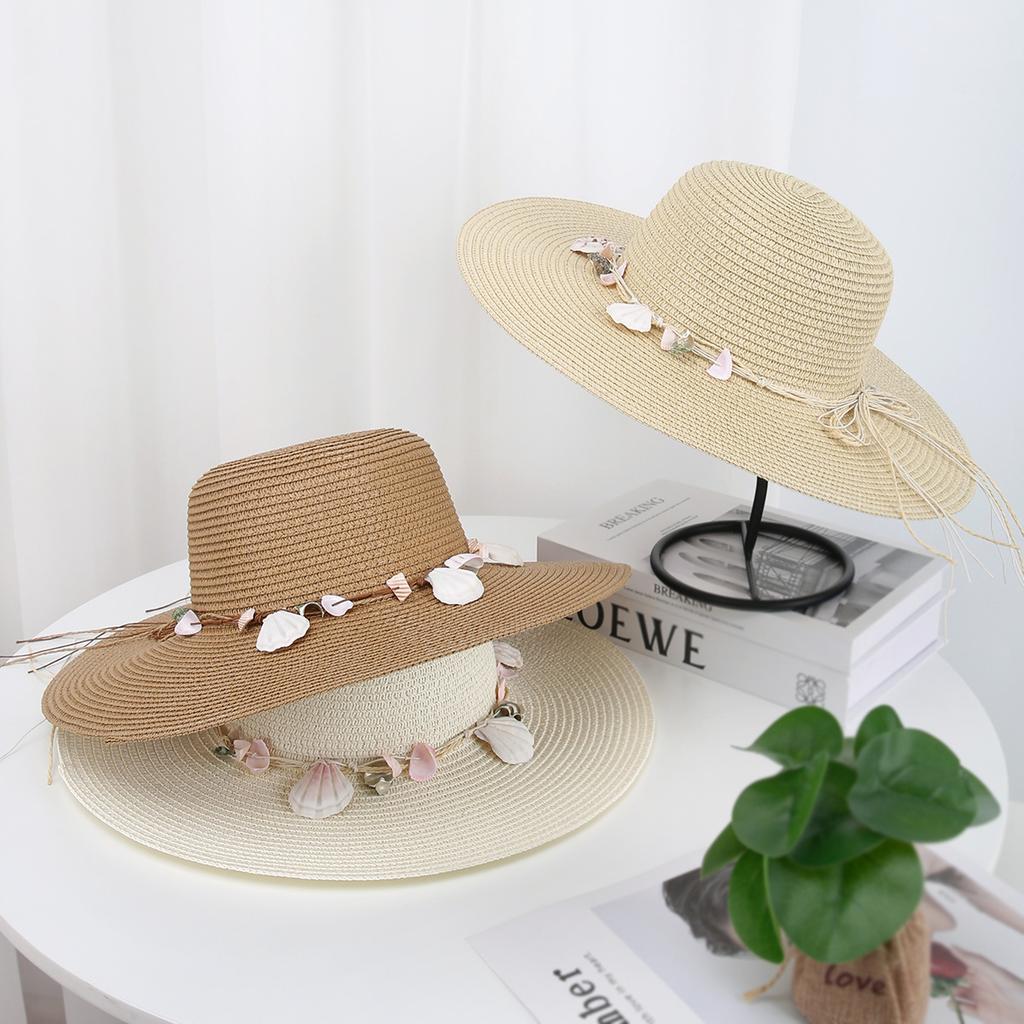 Women's Straw Hat Summer New Outdoor Beach Hat Literary and Retro Big Edge Sun Protection Hat Ethnic Style Sun Hat