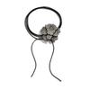 Übertriebene Strass Große Rose Blume Schlüsselbeinkette Halskette Damen Verstellbarer Schleifenknoten Seil Choker Hochzeits Schmuck Y2K Accessoires
