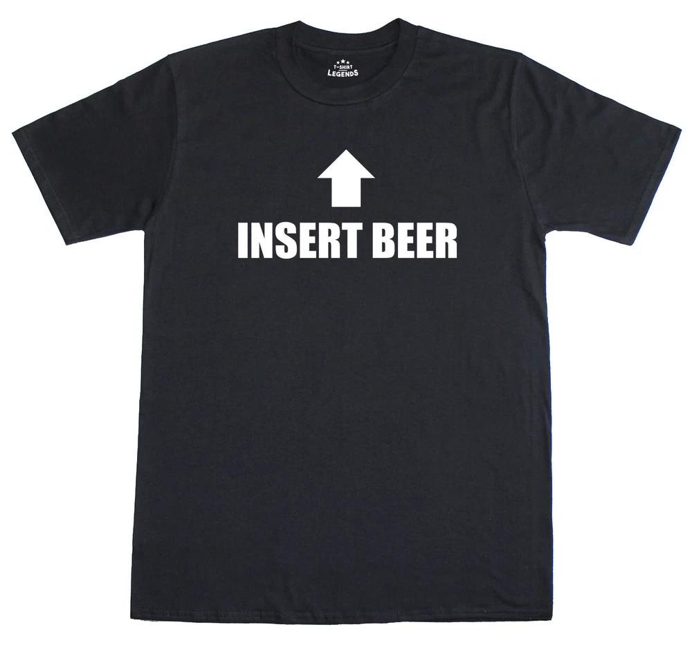 Insert Beer Drinking Funny Unisexs Pub Bar Funny Unisexs Regular Fit Cotton TShirt S