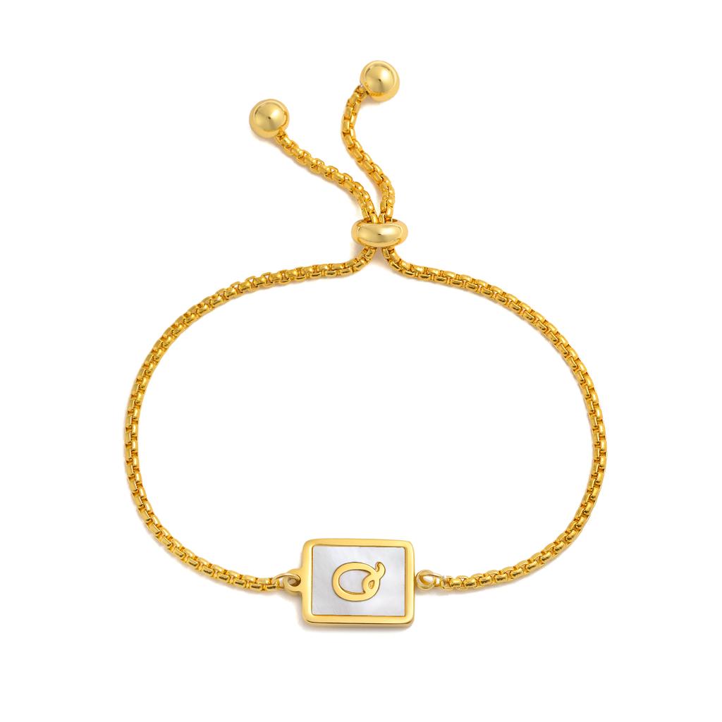 Shell Letter Bracelet,charm Initial Bracelet for Women, Stainless Steel Chain Adjustable Alphabet Jewelry Gifts for Women Girls