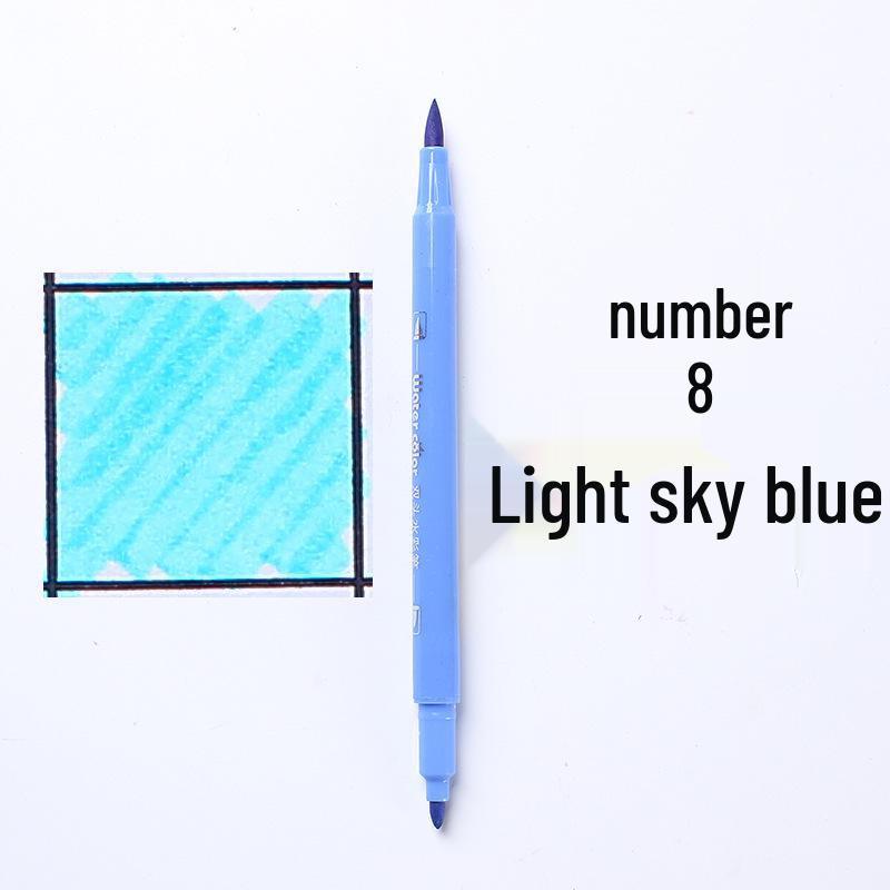 Large Capacity Double-Ended Watercolor Marker - Blue, Yellow, Black