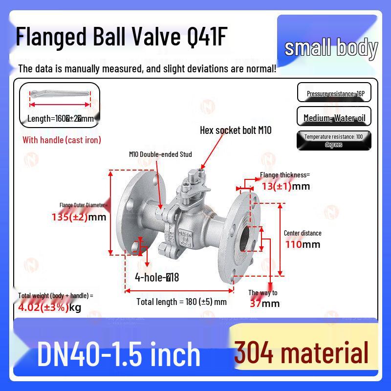 

Yunduo 304 Manual 304 Stainless Steel Flange Ball Valve