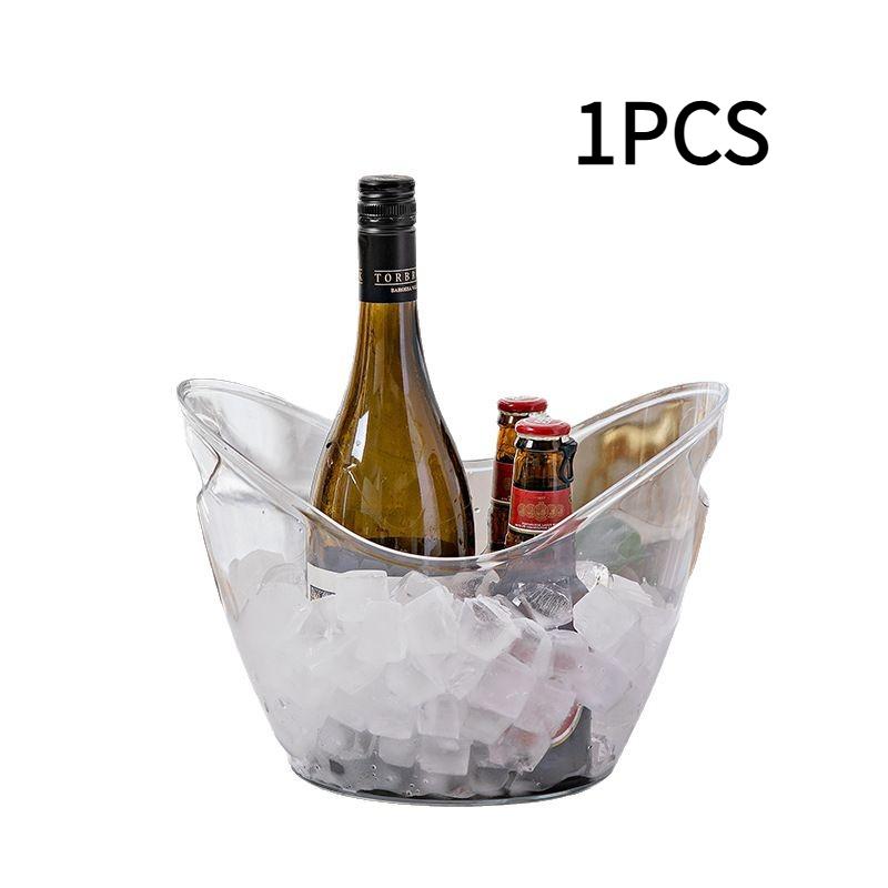 4L transparent ice bucket, handle beverage bath, large ice bucket, champagne wine cooler, and beer cooling plastic bucket