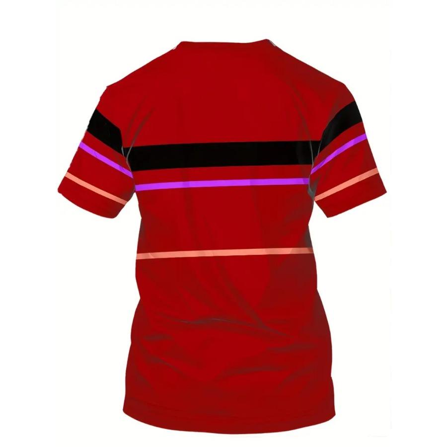 Pánské pruhované tričko s krátkým rukávem s kulatým výstřihem, vintage ležérní trička ve velkých velikostech pro muže