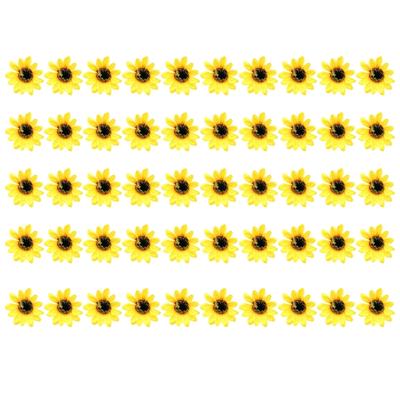 50 Pcs Artificial Flower Yellow False Sunflower 4cm 6cm 10cm Sizes For Handmade Craft Projects