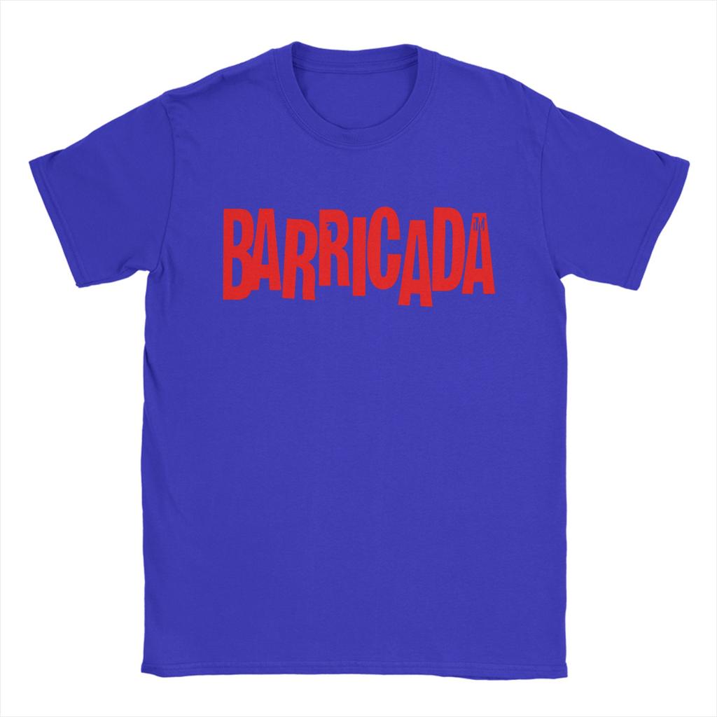 Spanish Band Barricada Art T Shirts Unisexs  Pure Cotton Fun TShirt Round Collar  Tees Short Sleeve Tops Unique