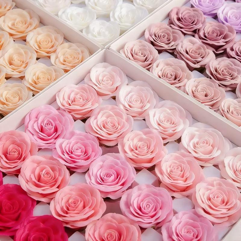 2025 New Soap Rose Flower Head Warm Color DIY Gift for Mother’s Day Birthday Valentine Wedding Baby Shower Favor