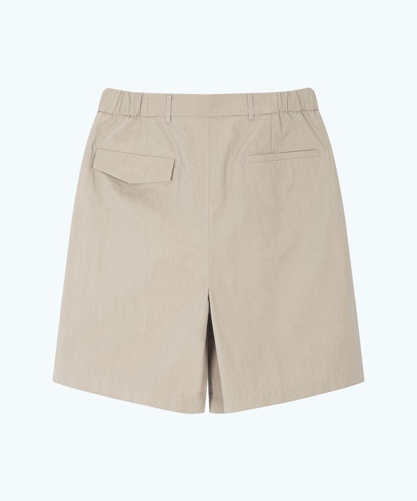 Millakodeu Detail Tuck Shorts - Beige