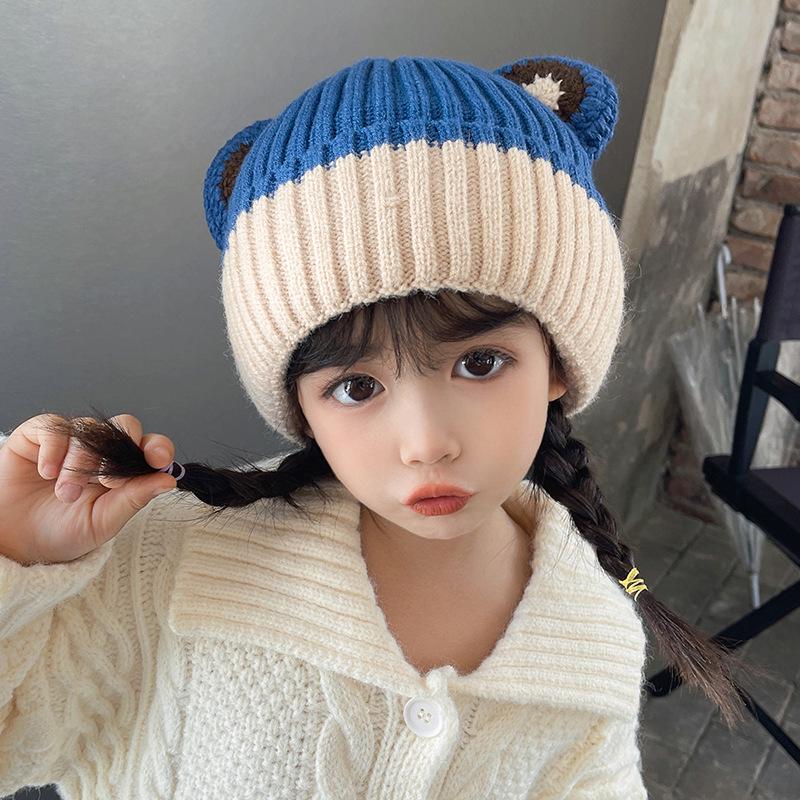 Children's Knit Wool Hat - Warm, Thick Winter Hat for Boys and Girls with Ear Protection