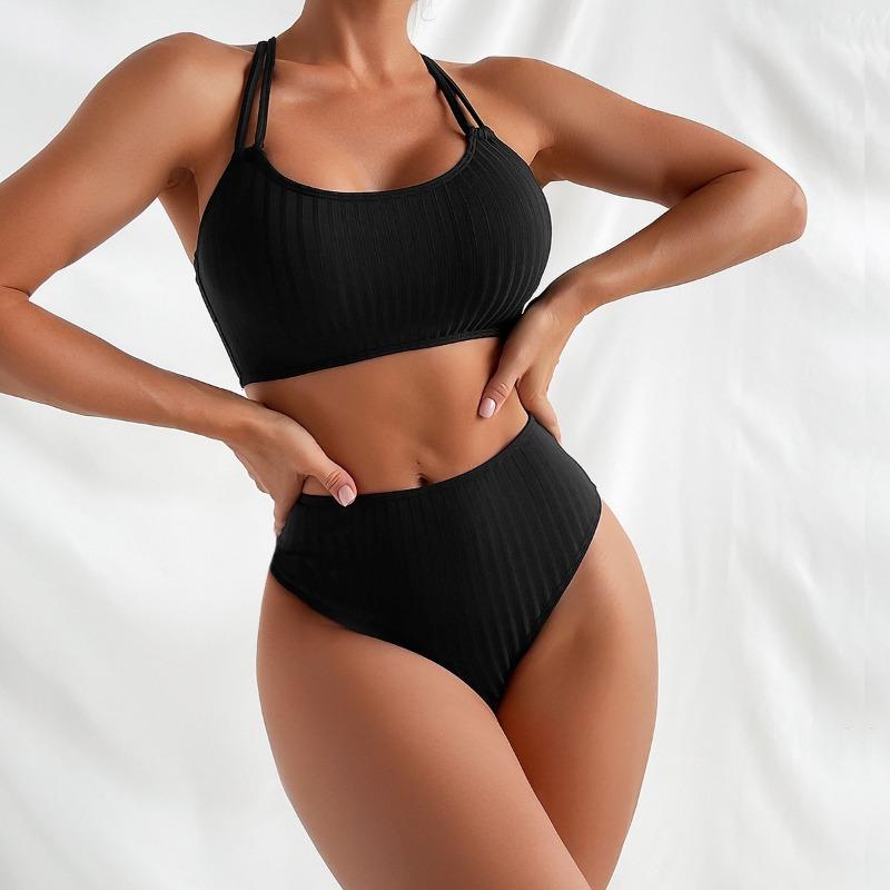 New Pit Strip High Waist Cross Hollow Sexy Bikini Swimsuit Swimsuit