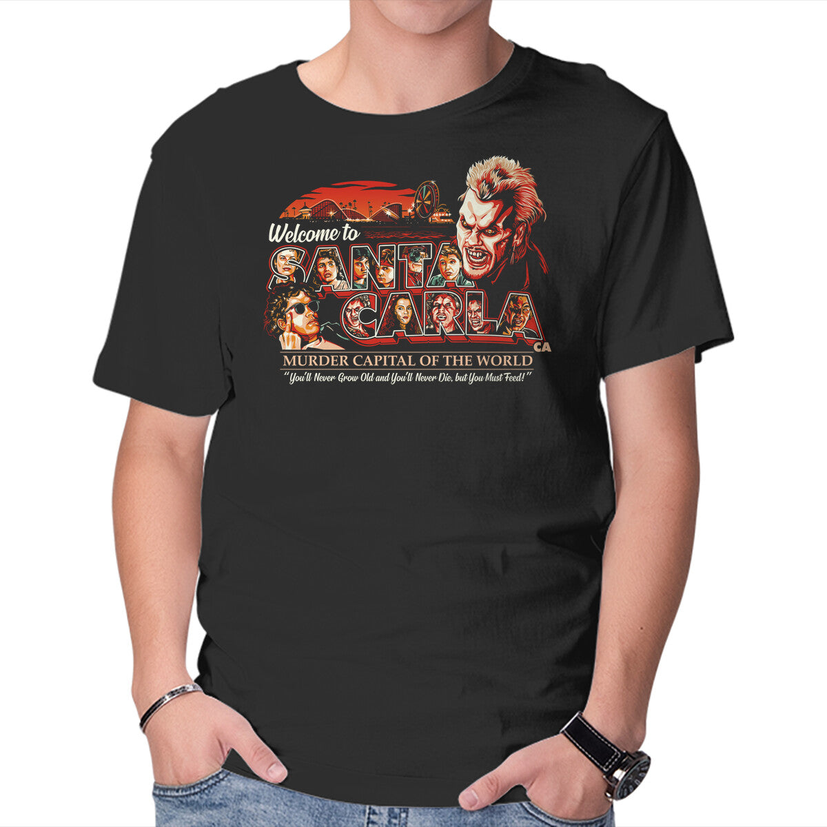 Unisex Crew Neck T-Shirt Murder Capital Of The World Graphic Short Sleeve Casual Tee L